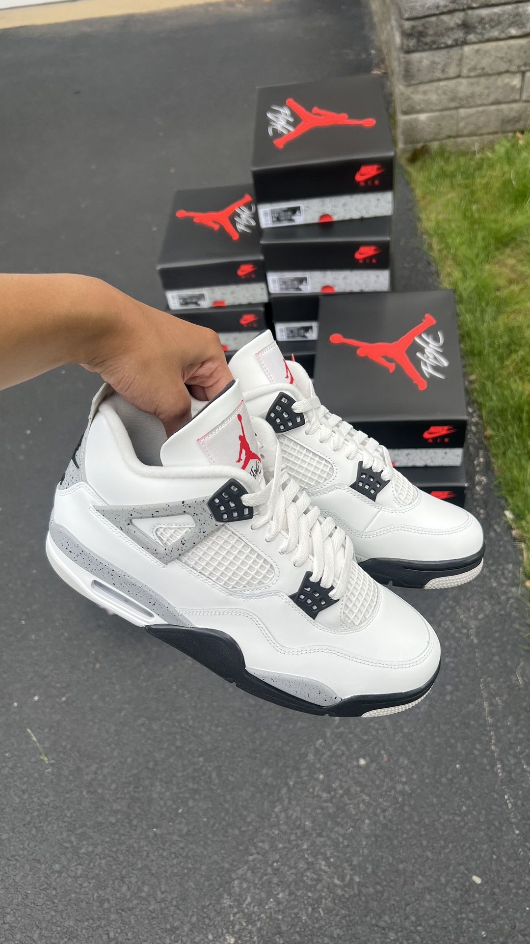 Jordan 4 White Cement 😮💨🔥 Multiple Sizes In Hand