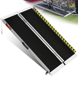 New-VNN Portable Wheelchair Ramp 4FT, Non-Slip Aluminum Ramps for Wheelchairs for Home, Handicap Wheelchair Ramps for Home Steps, Aluminum Loading Doc