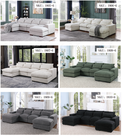 Brand New in Box 123" Modular Sectional Sofa - Linen & Chenille (Multiple Colors)