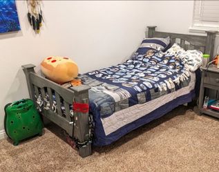 Gray Wood Twin Bed Frame Pottery Barn