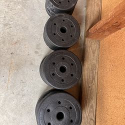 Weight Plates Lot Of 16 Plates 