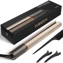 FURIDEN Hair Straightener, Flat Iron Hair Straightener, Hair Straightener and Curler 2 in 1, Flat Iron Curling Iron in One, Curling Straightening Iron