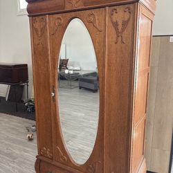 Antique Tiger Oak Armoire 