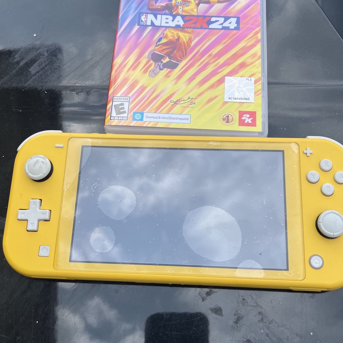 Yellow Nintendo Switch Lite With 128 Micro Memory Card