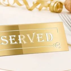 6pcs, Deluxe Acrylic Reserved Table Signs 