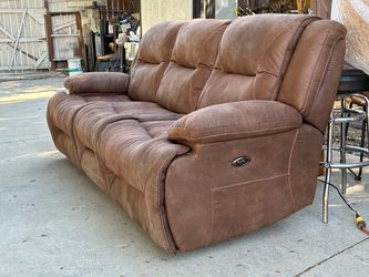 Brown Power Reclining Sofa