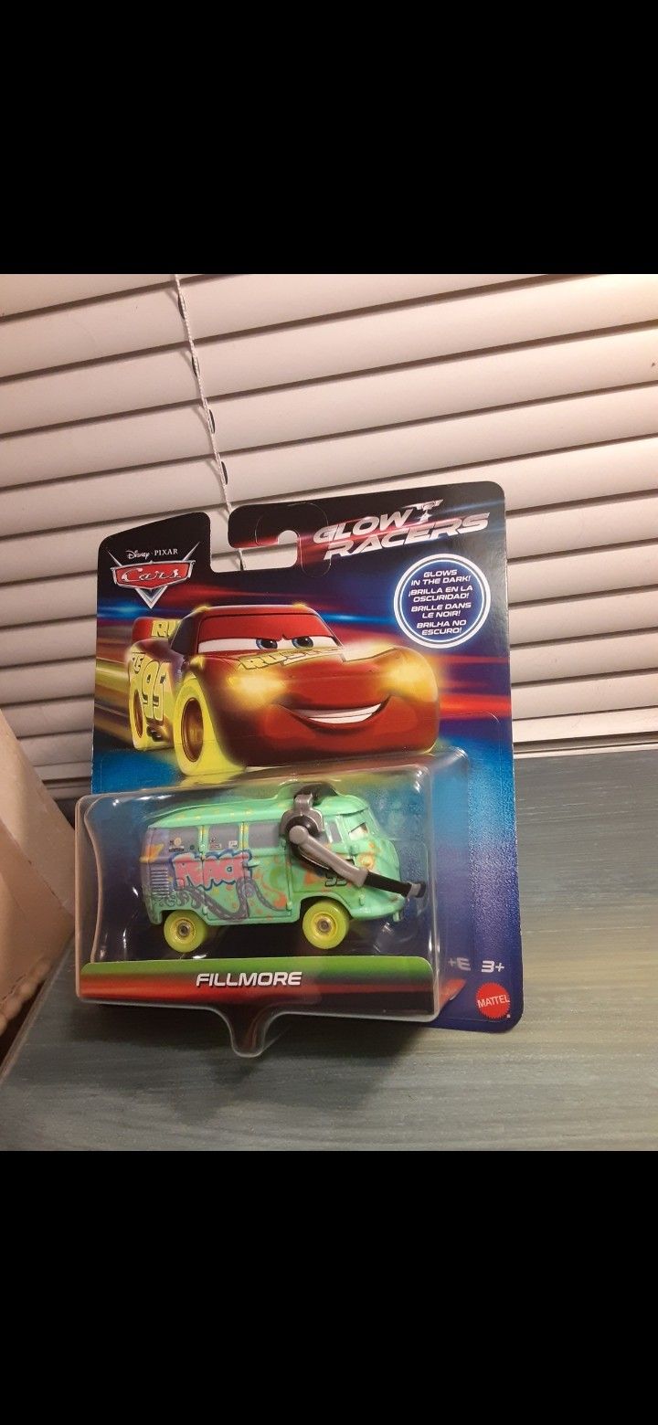Disney Pixar Cars 2024 Glow Racers Fillmore With Headset Glows in the Dark Volkswagen Camper Diecast 1:55 scale $10