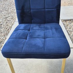Velvet modern blue dining chairs set of 5