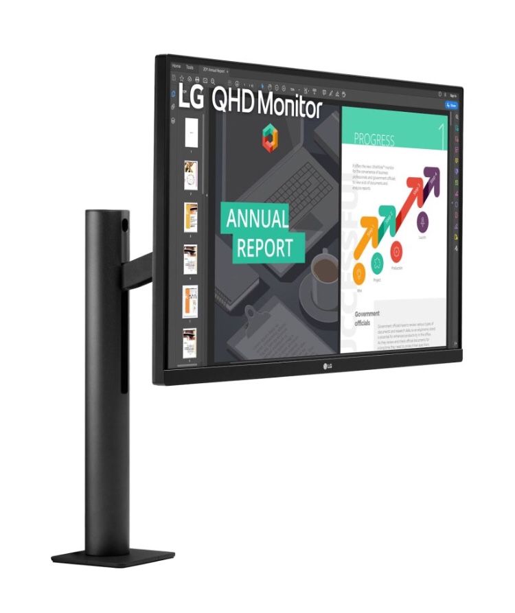 LG 27QN880-B 27" 16:9 FreeSync IPS Monitor with Ergo Stand + HDMI Cable + USB-C Cable and Cleaning Kit