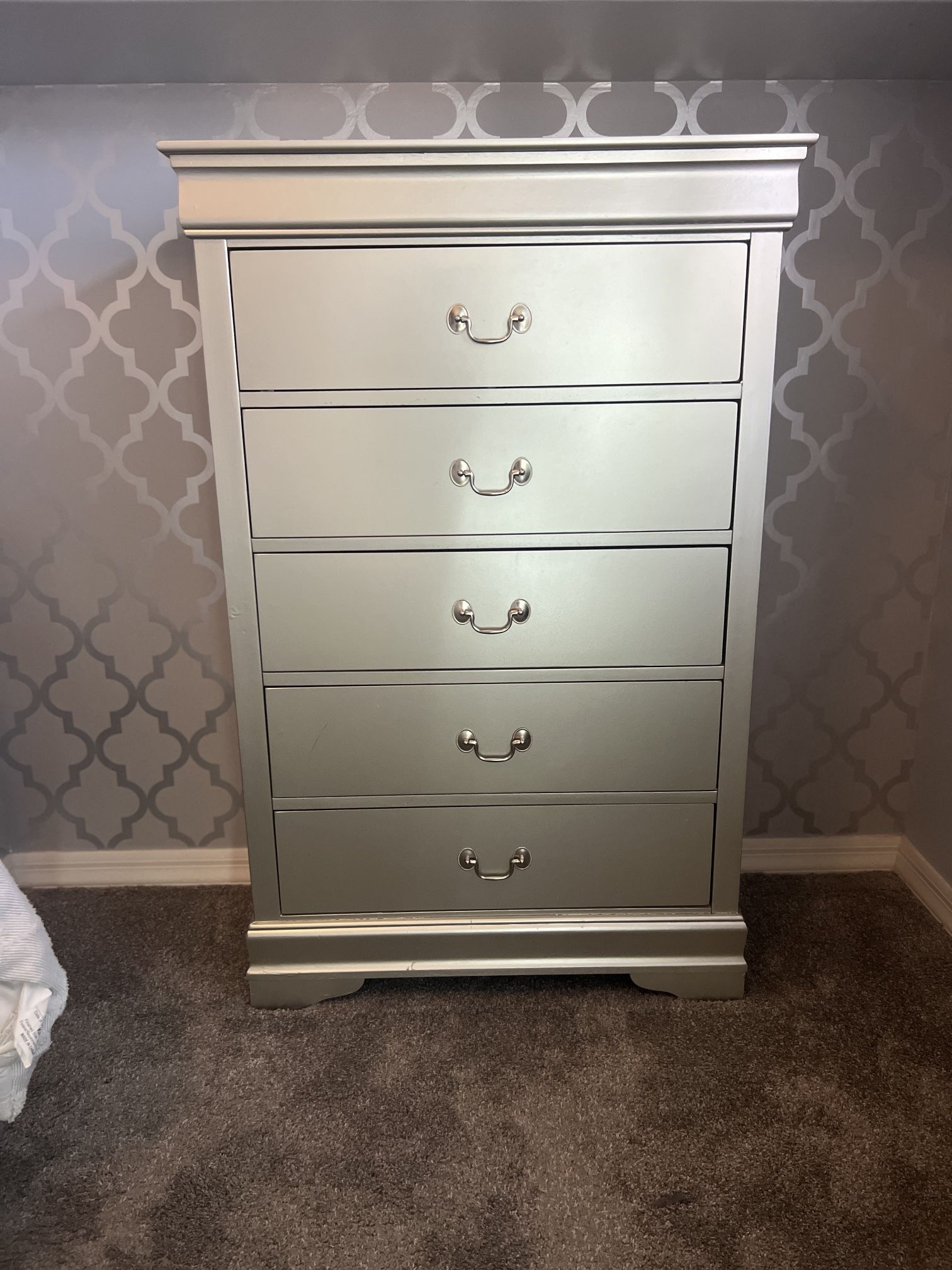 Matching Silver Bedroom Set β $190 for Both or Will Sell Separately
