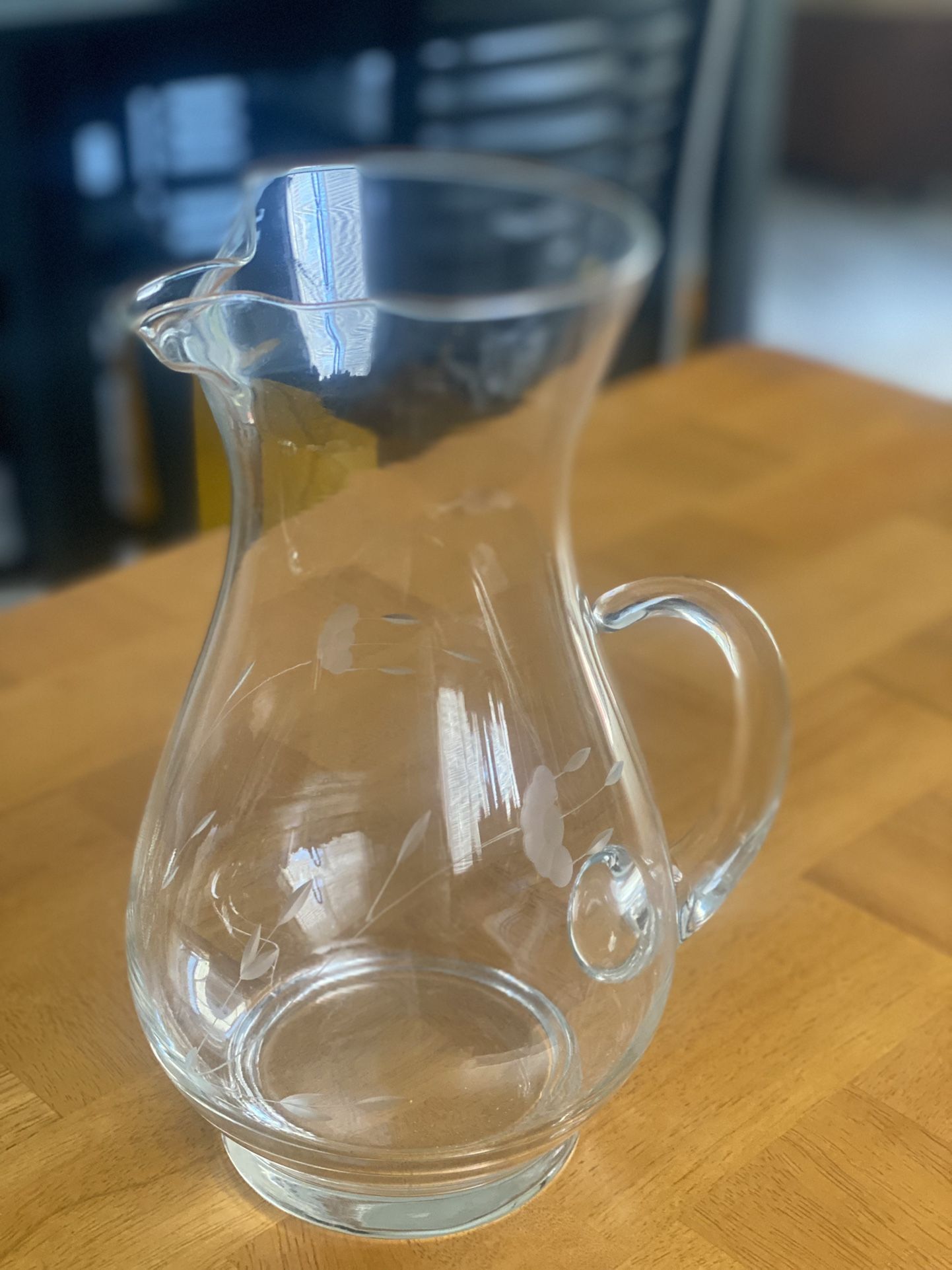 Princess House pitcher barware glass blown collectible vintage glassware