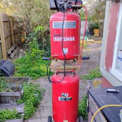 Double Craftsman And Central Pneumatic Stacked Portable air compressor 