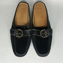 Coach Shoes Slides Clogs Women Size 5.5B Black Suede 