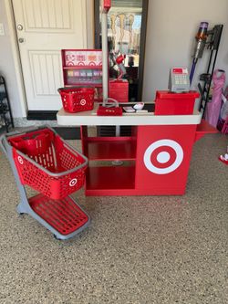 Target Toy Check lane with Big Kid Cart and small shopping basket