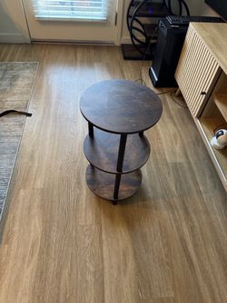 3-Tier Round Side Table Dark Brown