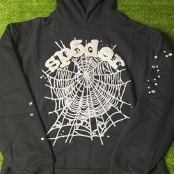 Og Black Web Sp5der Hoodie Size Large