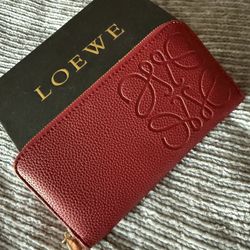 Red Loewe Zipper Wallet 