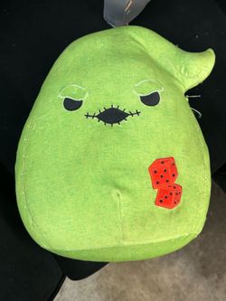 Squishmallows plush featuring the character Oogie Boogie from The Nightmare Before Christmas