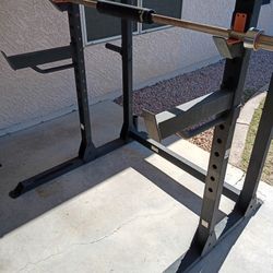 Squat Rack And Olympic Bar 