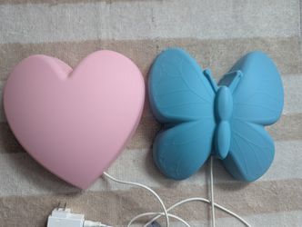 IKEA UPPLYST (pink heart and blue butterfly)