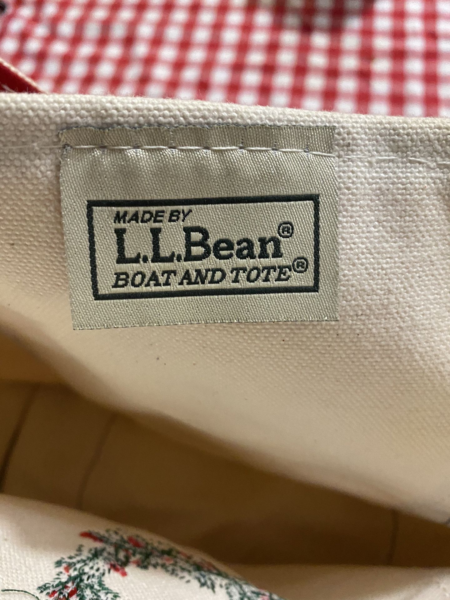 Vintage LL Bean Tote Bag Christmas