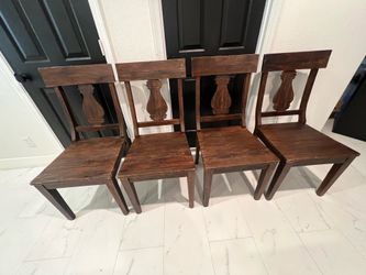 4 World Market real solid wood dining chairs
