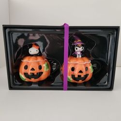 Blue Sky Sanrio Hello Kitty & Kuromi Halloween Pumpkin Mug Set