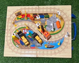 Wooden Construction Site Fold-and-Go Play Set