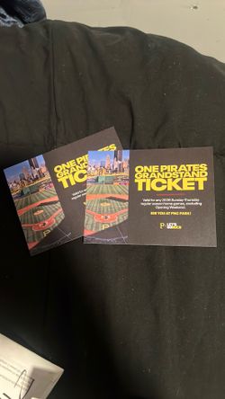 Two pirate tickets to the game they used to be 90$ but I really don’t need them