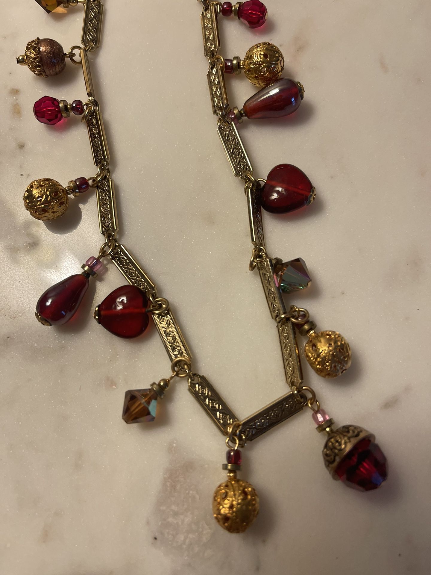 Vintage Bead Charm Necklace