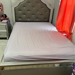 Bed With Box And Nightstand 