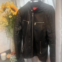 Guess, Leather Jacket, Black, XS.