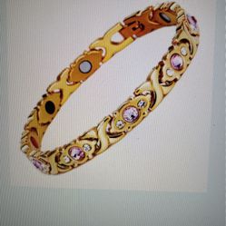 Bio Magnetic Bracelets For Women  Gold Color, Stainless Steel Material