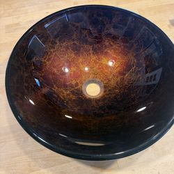 Vigo VG07505 Russet 16-1/2" Glass Bathroom Vessel Sink