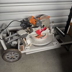 Rigid Sliding Miter 12” Saw Heavy Duty Rolling Folding Stand Utility Cart