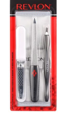 Revlon 4 Piece Manicure Kit with Nylon Case, Silver