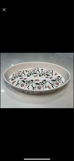 Portmeirion Botanic Garden 14.5" Oval Baker – Spanish Gum Cistus