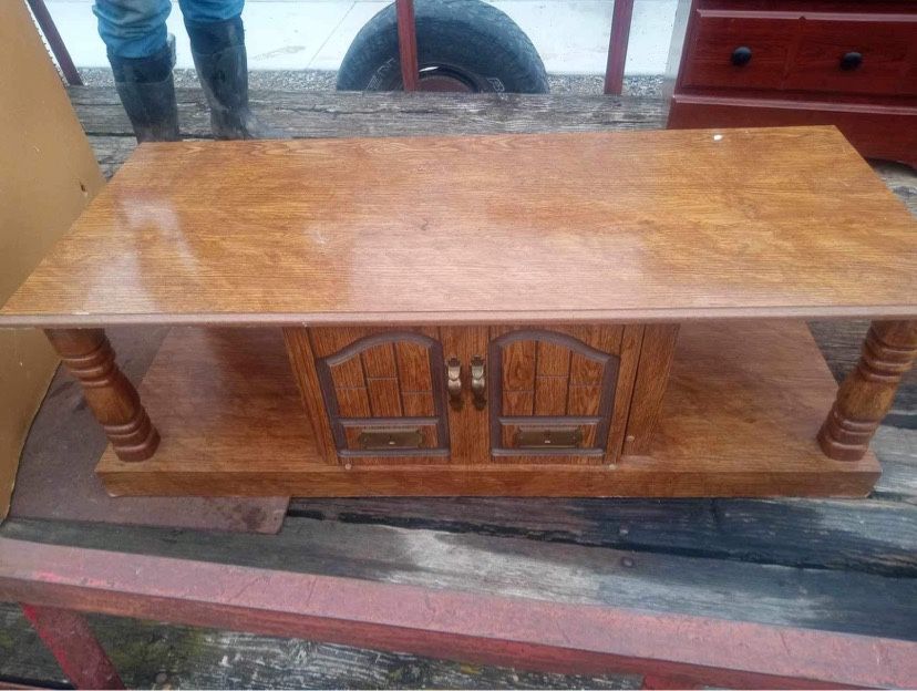 Older Sliding Door Storage Coffee Table