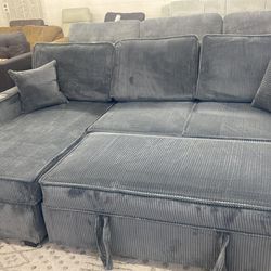 New sleeper sectional couch with storage and usb / free delivery
