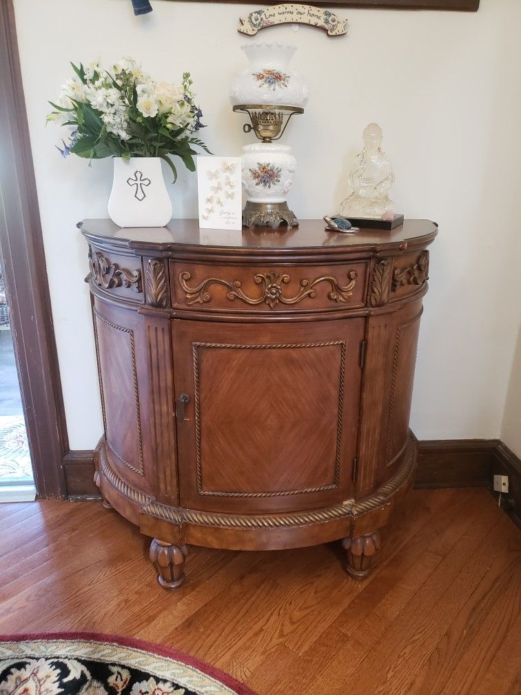 Antique Looking Table/ Credenza With Storage