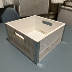 White Wood Storage Box 
