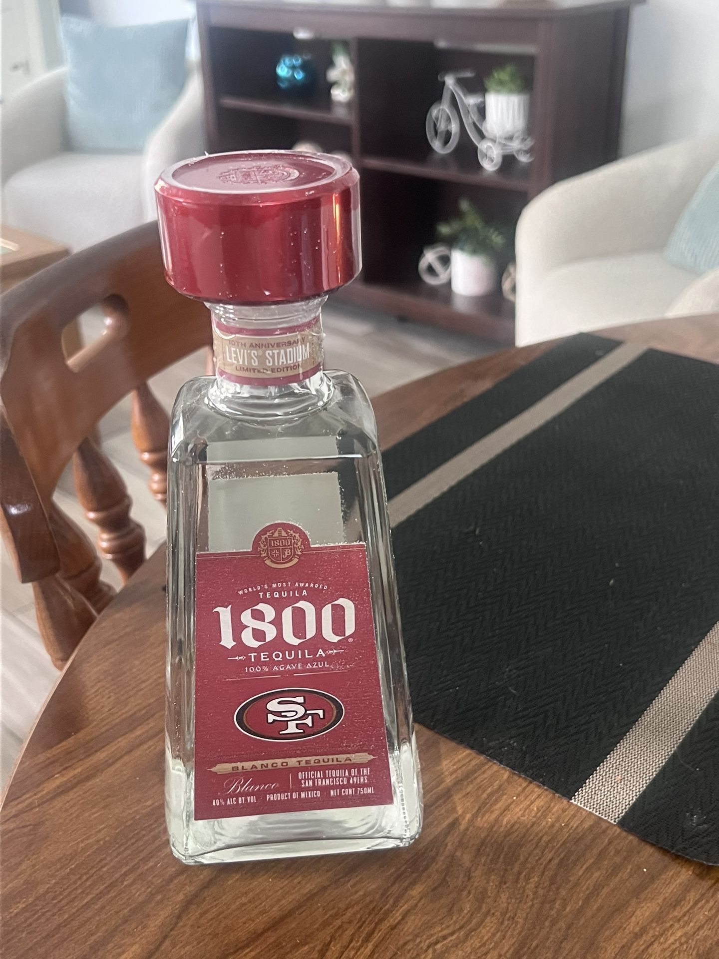Collectible Bottle 1800 Tequila Silver San Francisco 49ers Edition