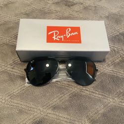 RayBan AVIATOR Sunglasses LARGE Frame  AUTHENTIC BLACK 