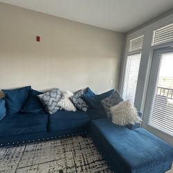 Blue L Sectional 
