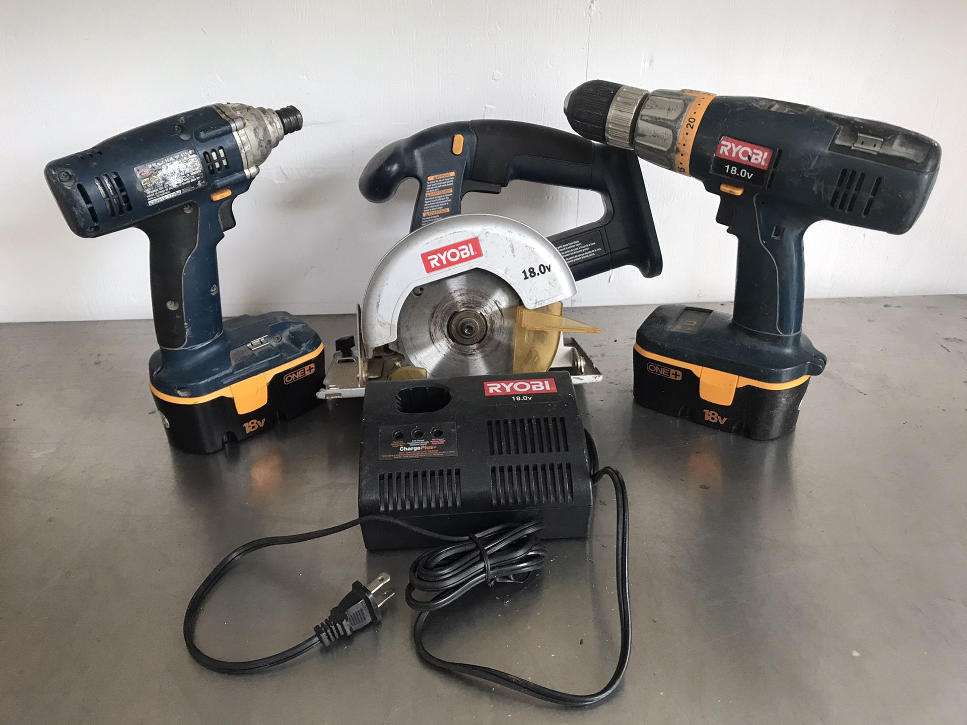 RYOBI 18-Volt ONE Nicad Cordless 3-Tool Combo Kit with 2 Batteries and Charger