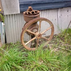 Antique Iron Wheel Grinder