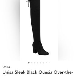 Unisa Over The Knee Black Boots Size 8 1/2