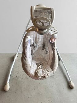 Ingenuity InLighten 6-Speed Foldable Baby Swing with Light Up Mobile Bunny