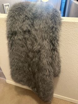 gray faux throw