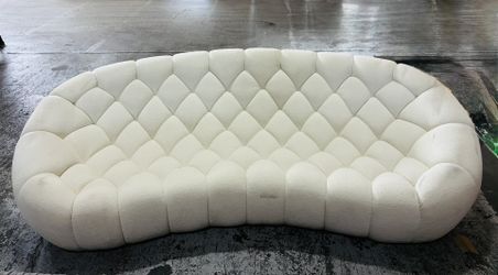 Sofa White 3 Seater Boucle